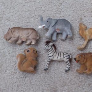 Vintage Flock Felt Animals